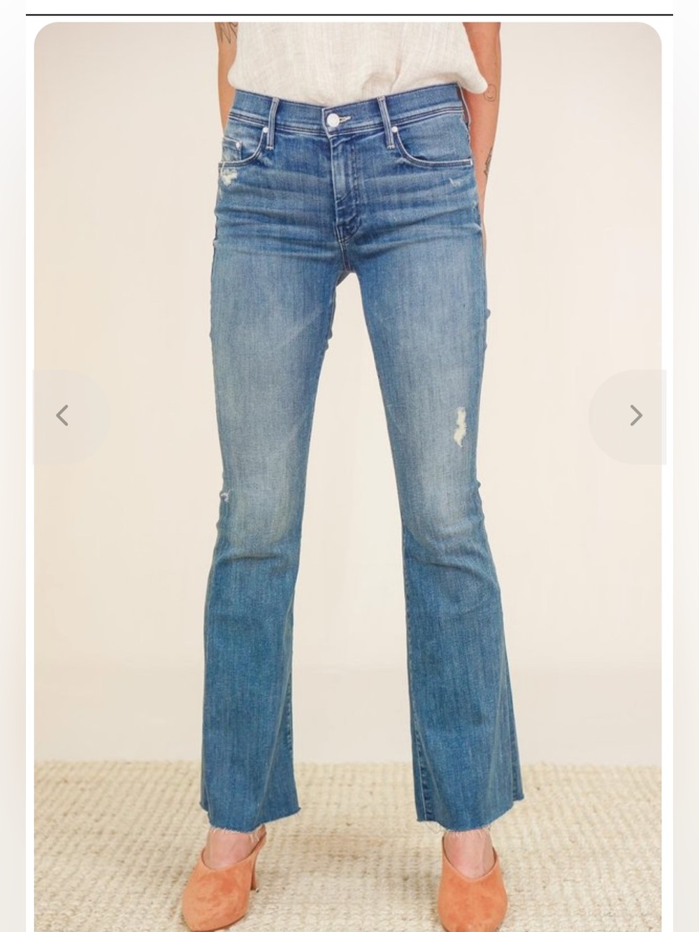 MOTHER The Weekender Fray Flare Jeans in Graffiti Girl 28